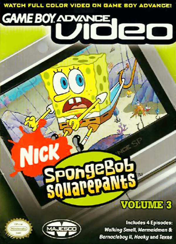 GBA Video SpongeBob SquarePants Volume 3 box art for GameBoy Advance